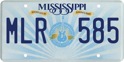 MS license plate MLR585