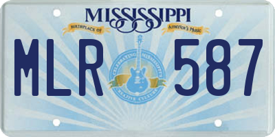 MS license plate MLR587