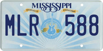 MS license plate MLR588