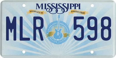 MS license plate MLR598
