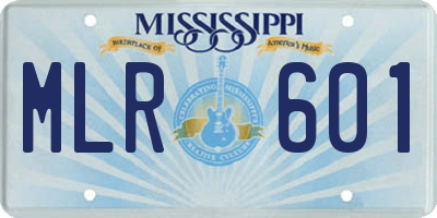 MS license plate MLR601
