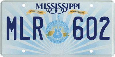 MS license plate MLR602