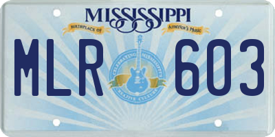 MS license plate MLR603