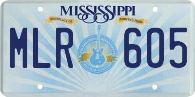 MS license plate MLR605