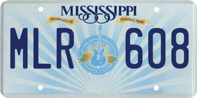 MS license plate MLR608