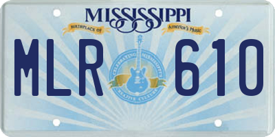 MS license plate MLR610