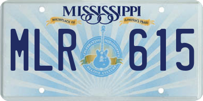 MS license plate MLR615