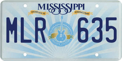 MS license plate MLR635