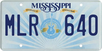 MS license plate MLR640