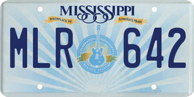 MS license plate MLR642