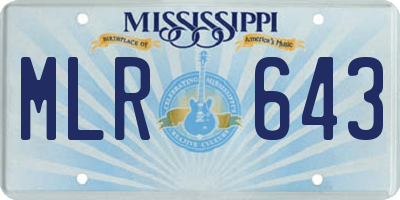 MS license plate MLR643