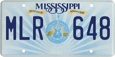 MS license plate MLR648