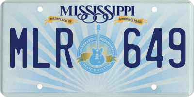 MS license plate MLR649
