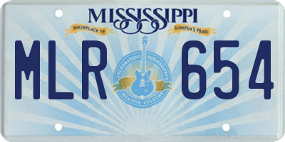 MS license plate MLR654