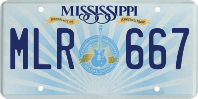 MS license plate MLR667