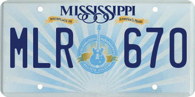 MS license plate MLR670