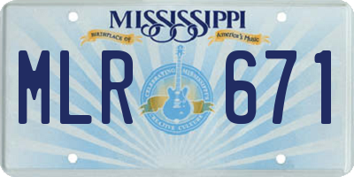 MS license plate MLR671