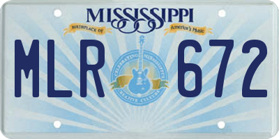 MS license plate MLR672