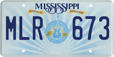 MS license plate MLR673