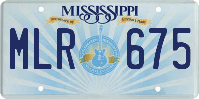 MS license plate MLR675