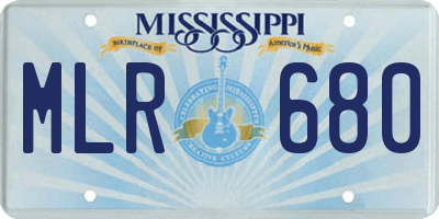 MS license plate MLR680