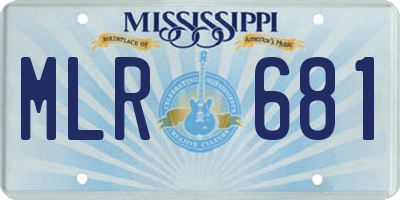 MS license plate MLR681