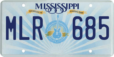 MS license plate MLR685