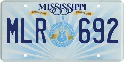MS license plate MLR692