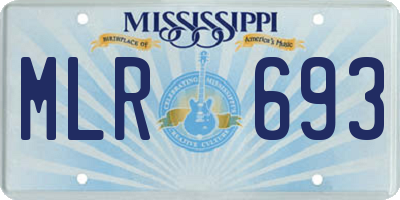 MS license plate MLR693