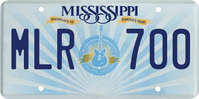 MS license plate MLR700