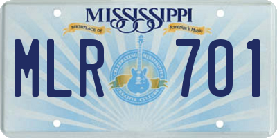 MS license plate MLR701