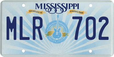 MS license plate MLR702