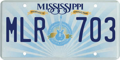 MS license plate MLR703
