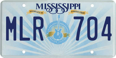 MS license plate MLR704