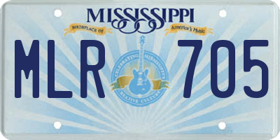 MS license plate MLR705
