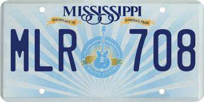 MS license plate MLR708