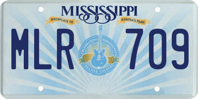 MS license plate MLR709