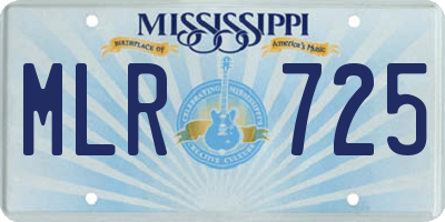 MS license plate MLR725