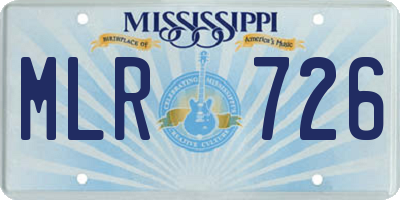 MS license plate MLR726