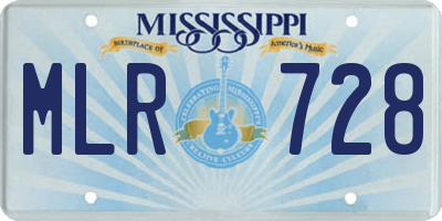 MS license plate MLR728