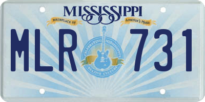 MS license plate MLR731