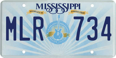 MS license plate MLR734