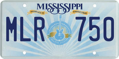 MS license plate MLR750