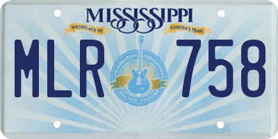 MS license plate MLR758