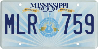 MS license plate MLR759