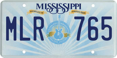 MS license plate MLR765