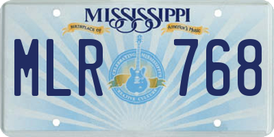 MS license plate MLR768