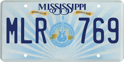 MS license plate MLR769