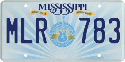 MS license plate MLR783