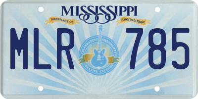 MS license plate MLR785